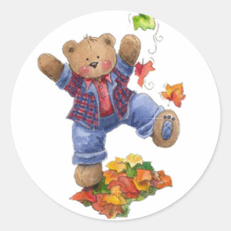 Fall är Roligt Bear Runt Klistermärke