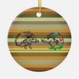 Fall Art Hedgehogs Kärlek Ornament