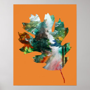 Fall Art, Poster hösten Löv