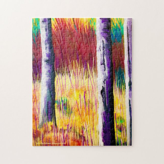 Fall Aspen Abstrakt Puzzle Pussel (Vertikal)