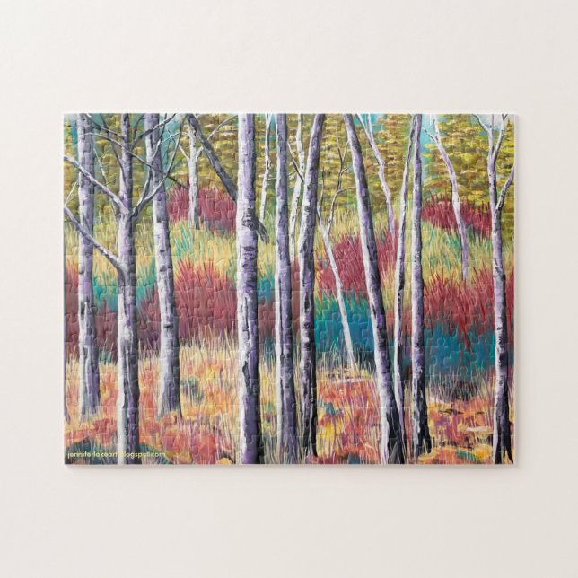 Fall Aspen Abstrakt Puzzle Pussel (Horisontell)