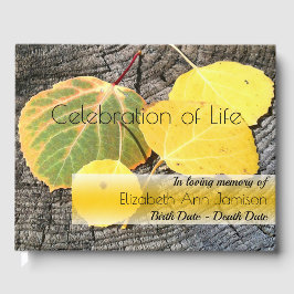 Fall Aspen Löv Firande i Life Memorial Gästböcker