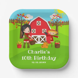 Fall Autumn Barnyard Birthday Black Hair Girl