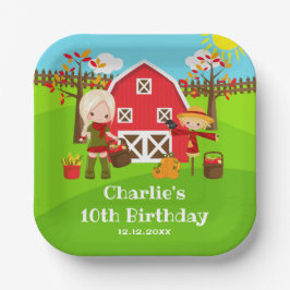 Fall Autumn Barnyard Birthday Blonde Hair Girl