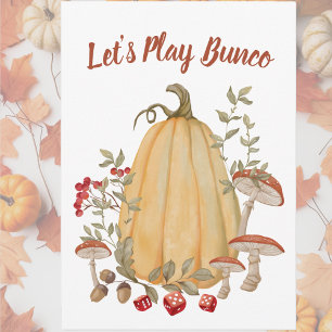 Fall Autumn Blommigt Pumpkin Bunco Inbjudningar