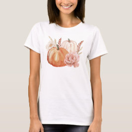 Fall Autumn Boho Watercolor Pumpkin T Shirt