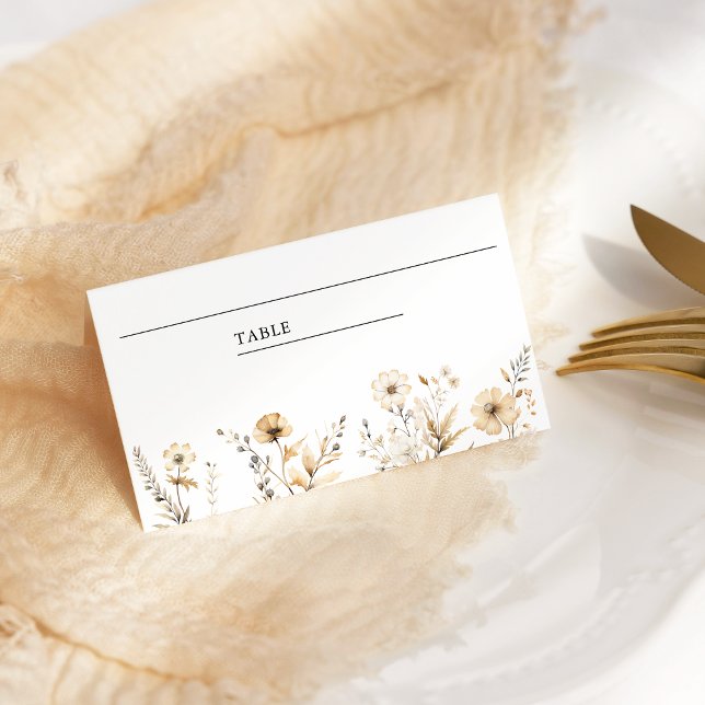 Fall Autumn Boho Wildblomma Bröllop Placeringskort (Skapare uppladdad)