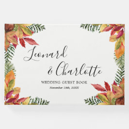 Fall Autumn Bröllop Guests Bok keepsaké