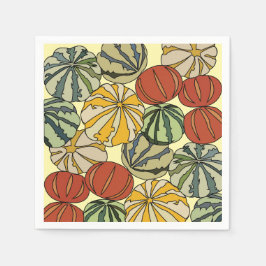 Fall Autumn Colorful Pumpkins Party Pappersservett