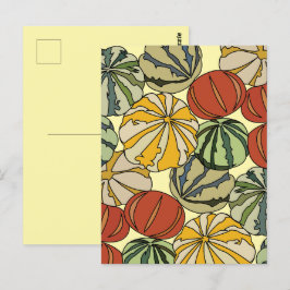 Fall Autumn Colorful Pumpkins Vykort