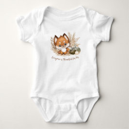Fall Autumn Cute Little Baby Fox Baby Bodykostym T Shirt