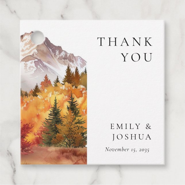 Fall Autumn Elegant bröllop Gåvor Etiketter (Framsida)