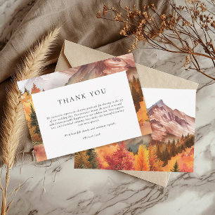 Fall Autumn Elegant bröllop Tack Kort