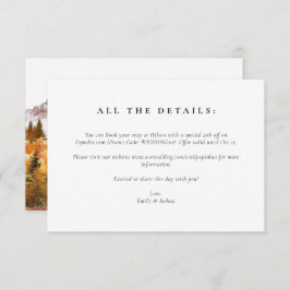 Fall Autumn Elegant bröllop Tilläggskort