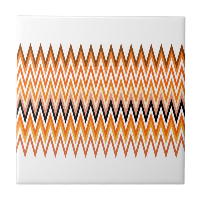 Fall Autumn Färg Chevron Mönster Kakelplatta (Framsidan)