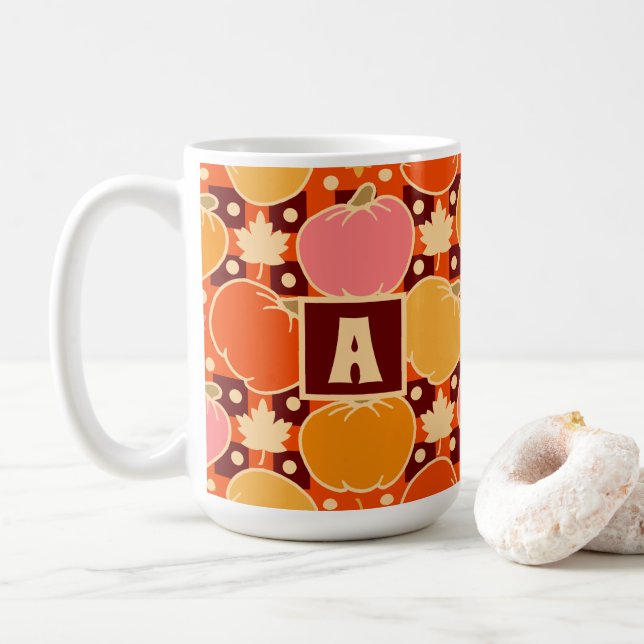 Fall Autumn Flowers & Pumpkin Boho Orange Play Kaffemugg (Med munk)