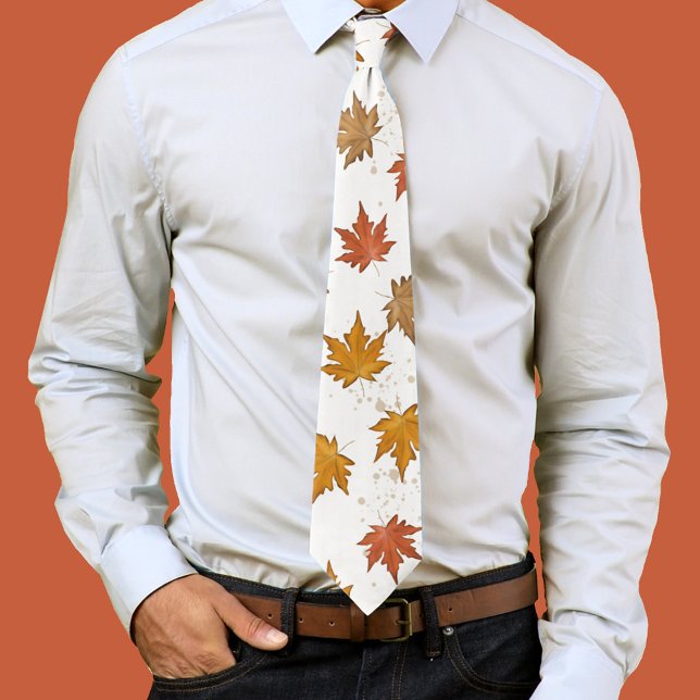 Fall Autumn Foliage Höst löv Simple Greenery Slips (Fall leaves mens neck tie)