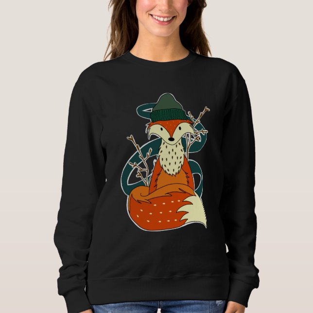 Fall Autumn Fox Animal Woodland Creature Cozy Hat  T Shirt (Framsida)
