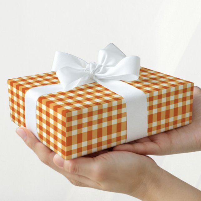 Fall Autumn Gingham Gift Wrapping Paper Presentpapper (Skapare uppladdad)