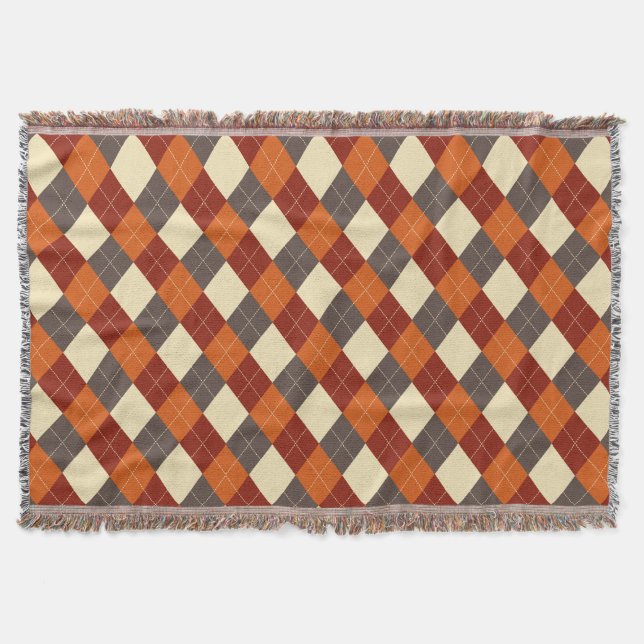 Fall/Autumn Gingham mönster Filt (Framsidan)