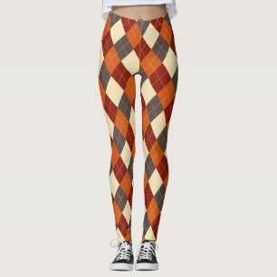 Fall/Autumn Gingham mönster Leggings