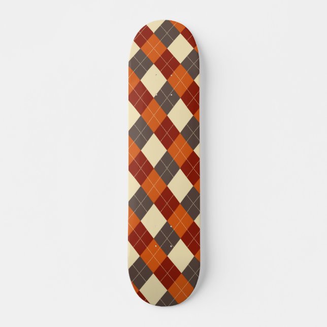 Fall/Autumn Gingham mönster Mini Skateboard Bräda 18,5 Cm (Framsida)