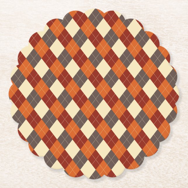 Fall/Autumn Gingham mönster Underlägg Papper (Framsida)