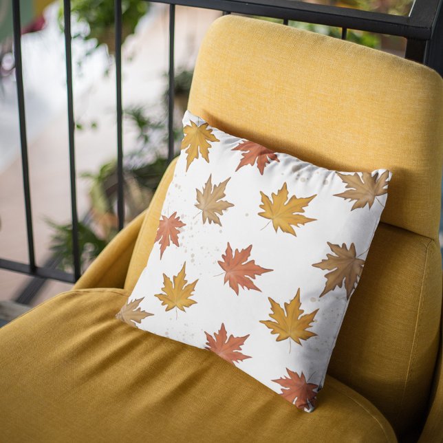 Fall Autumn Greenery Löv Farmhouse Kudde (Simple fall and Autumn colorful throw pillow. )