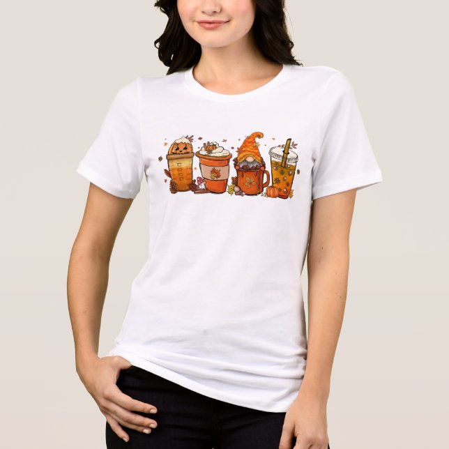Fall Autumn Halloween Kaffe koppar T Shirt (Framsida)