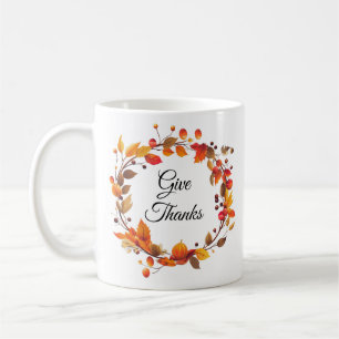 Fall Autumn Harvest Löv Ge Tack kaffe mugg