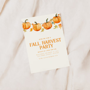 Fall Autumn Harvest Party Inbjudan