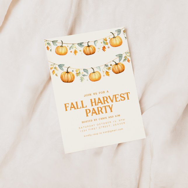 Fall Autumn Harvest Party Inbjudan (Skapare uppladdad)