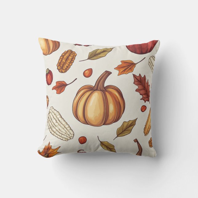 Fall Autumn Harvest Thanksgiving Dekorativ kudde (Framsida)