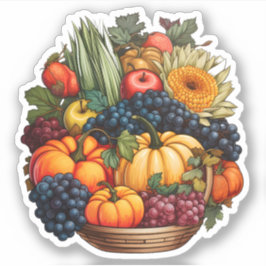 Fall Autumn Harvest Thanksgiving Farm Vegetables Klistermärken