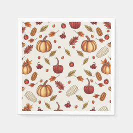 Fall Autumn Harvest Thanksgiving Napkins Pappersservett