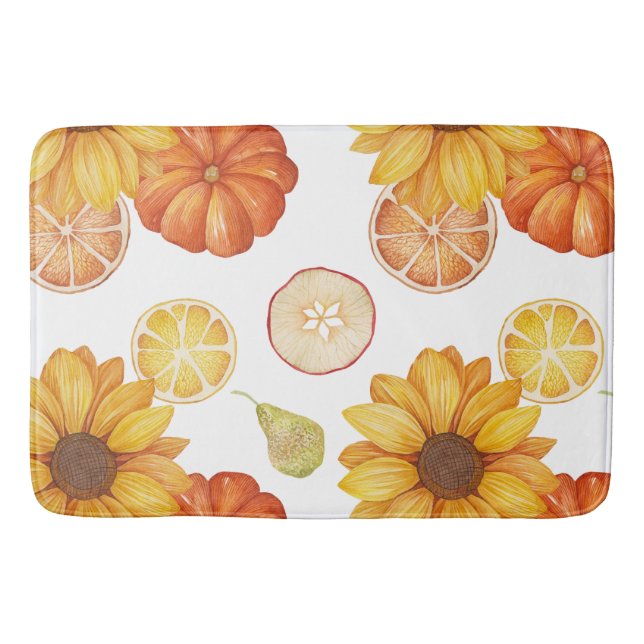 Fall Autumn Harvest Thanksgiving Pumpkin Spice Badrumsmatta (Framsidan)