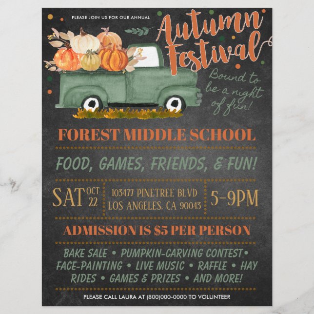 Fall Autumn Helgdag Festival Boutique Flyer (Framsidan)