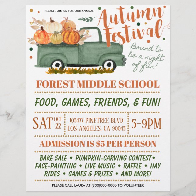 Fall Autumn Helgdag Festival Boutique Flyer (Framsidan)