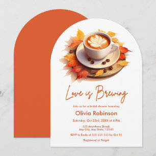 Fall Autumn Kärlek är Möhippan för Brewing Coffee Inbjudningar