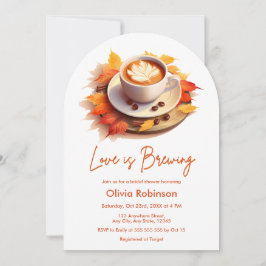 Fall Autumn Kärlek är Möhippan för Brewing Coffee Inbjudningar