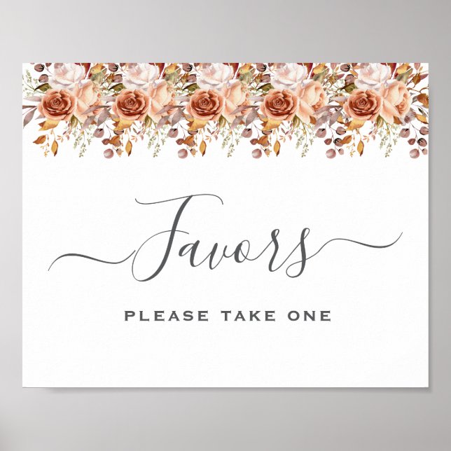 Fall Autumn Leaves Rustic Country Boho Wedding Poster (Framsidan)