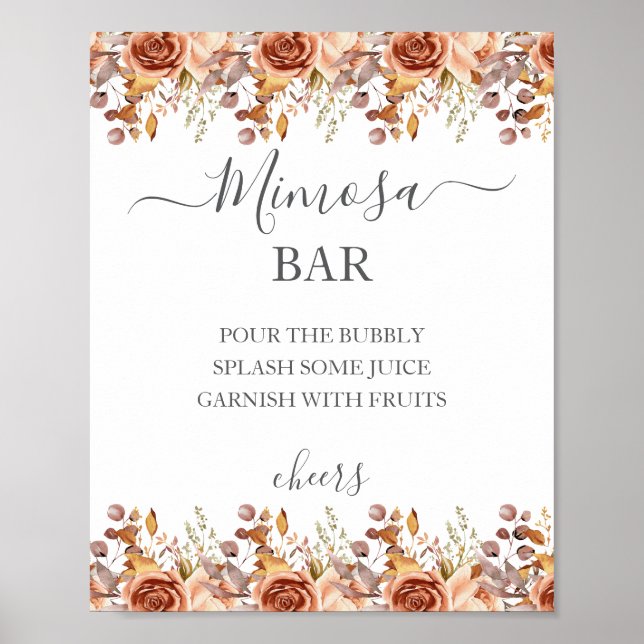 Fall Autumn Leaves Rustic Country Boho Wedding Poster (Framsidan)