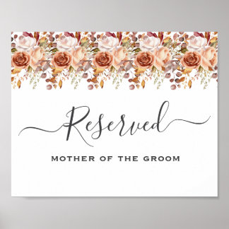 Fall Autumn Leaves Rustic Country Boho Wedding Poster