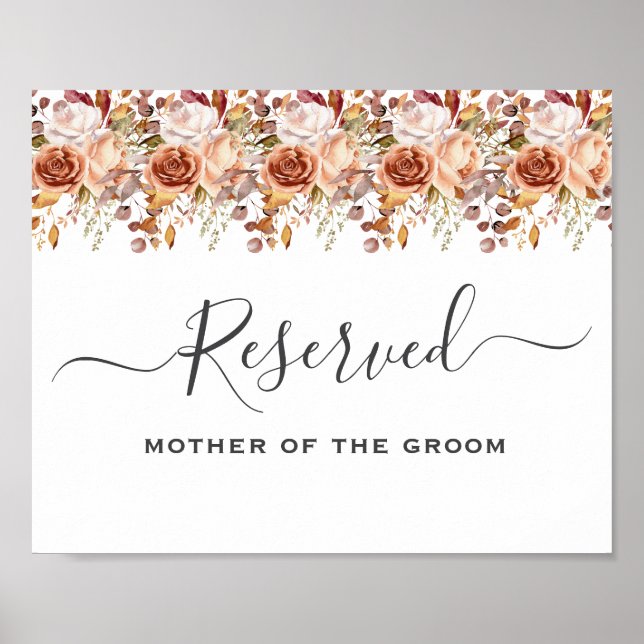 Fall Autumn Leaves Rustic Country Boho Wedding Poster (Framsidan)