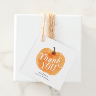 Fall Autumn Little Pumpkin Dubbla Sided Tack Gåvor Etiketter