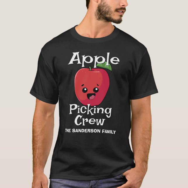 Fall Autumn Matching Family Apple Picking Crew T Shirt (Framsida)