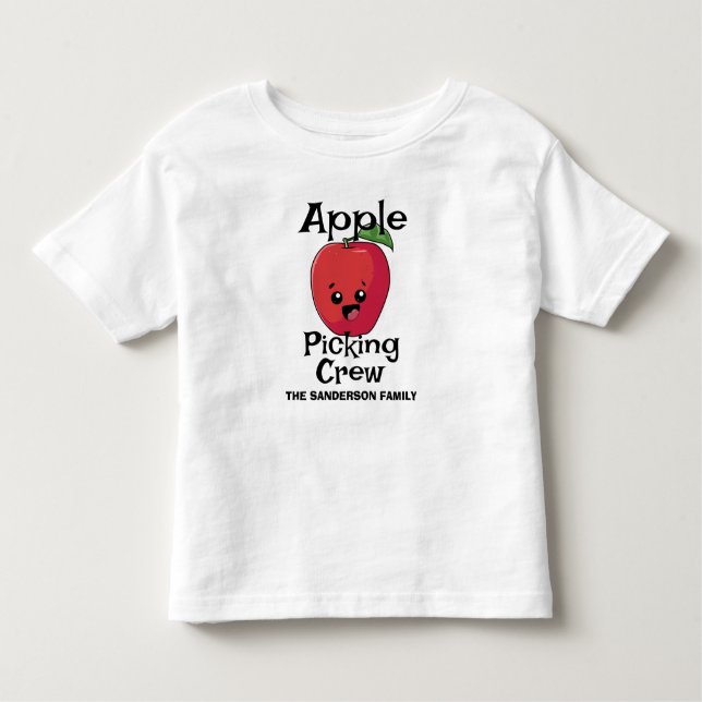 Fall Autumn Matching Family Apple Picking Crew T Shirt (Framsida)