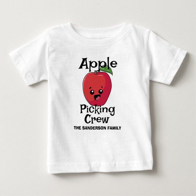 Fall Autumn Matching Family Apple Picking Crew T Shirt (Framsida)