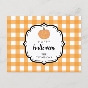 Fall Autumn Orange Play Halloween Pumpkin Helg Vykort