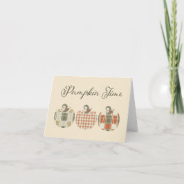 Fall-Autumn-Patchwork Pumpkins Tack Kort
